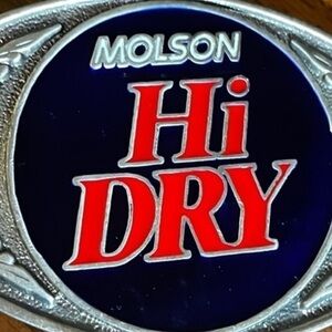 Vintage very rare Molson Hi Dry Belt Buckle / Boucle de ceinture